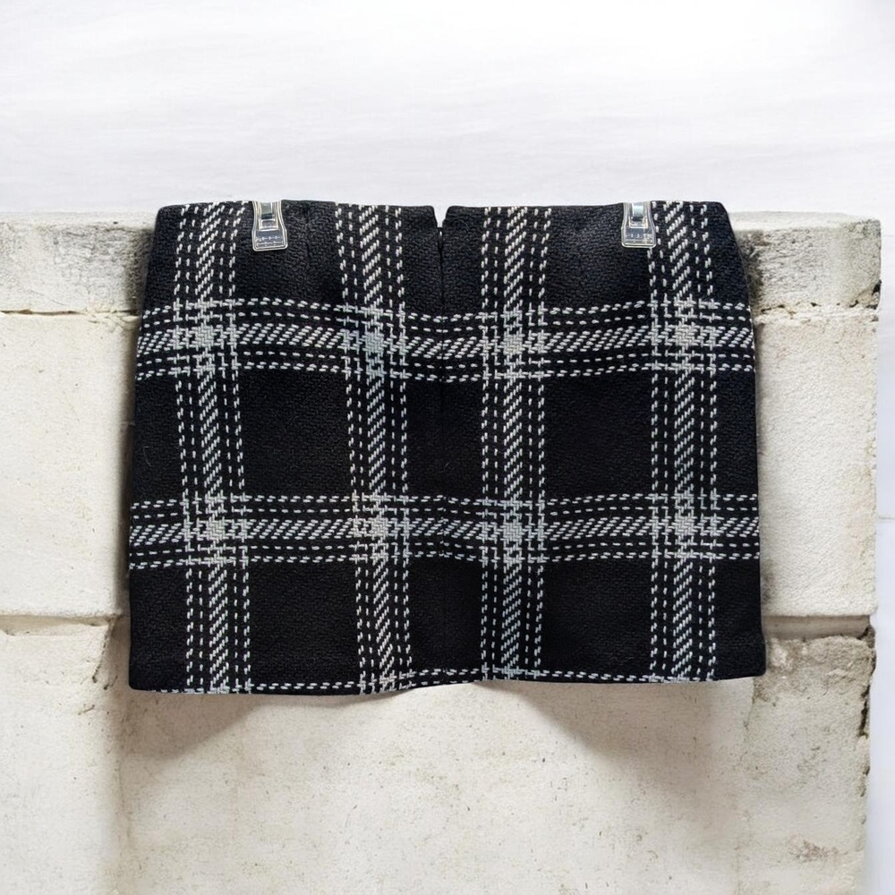 Gap Wool Mini Plaid Black and White Women's Skirt